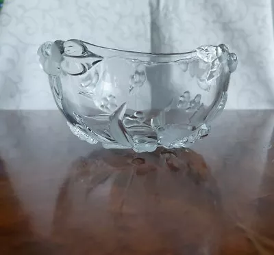 Buy Sweet Floral Clear And Frosted Glass Trinket/sweet Bowl/dish • 5£