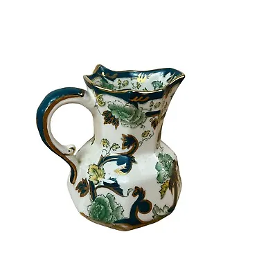 Buy Masons Chartreuse Jug Ironstone Hand Painted Made In England 13 Cm Green Gold • 15£