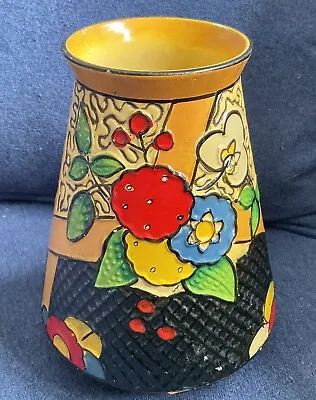 Buy Art Deco 1930s Stunning Moulded Colourful Vase  Patent No. On Base & • 85£