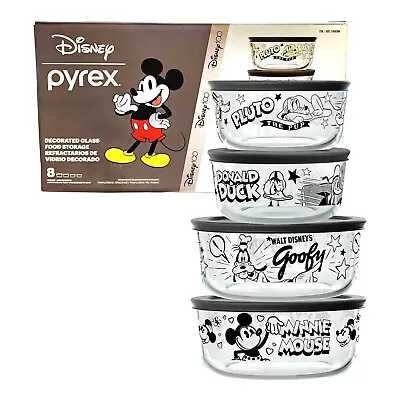 Buy Pyrex Disney 100th Anniversary Glass Food Storage Snack Container Bowls Set 8pcs • 42.31£