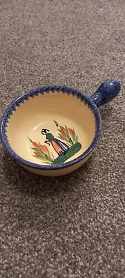 Buy Antique Quimper French Faience Handled Bowl, Breton Woman, Folk Art • 2.99£