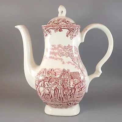 Buy Myott Staffordshire Country Life Pink Coffee Pot & Lid Porcelain England • 66.14£