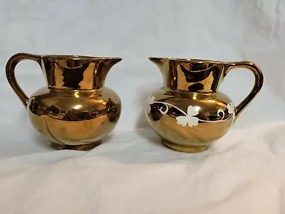 Buy Gray's Pottery Stoke On Trent England Gold Pitchers • 23.98£
