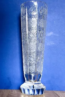 Buy HUGE - BOHEMIAN - QUEEN LACE - CUT CRYSTAL VASE - 35.7cm 3kg Czech Art Glass • 79.99£