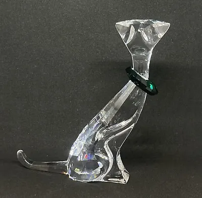 Buy Swarovski 289478 Symbols Crystal Cat With Green Collar Figurine Ornament *READ* • 32.99£