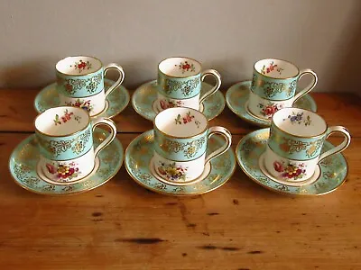 Buy Vintage Set Of 6 Hammersley China Howard Sprays Blue Coffee Can Cups And Saucers • 50£