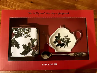 Buy NEW/Boxed  PORTMEIRION  'Holly & Ivy'  3 Piece TEA SET • 12.99£