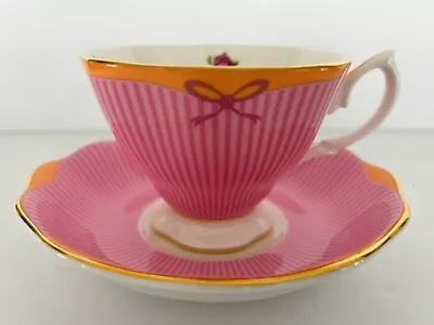 Buy 1950s Royal Albert  Sweet Stripe   Candy Collection Bone China Cup & Saucer • 66.07£