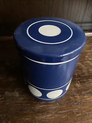 Buy RARE- T. G. Green Jersey Storage Jar Lidded Canister By Judith Onions Deep Blue • 32£