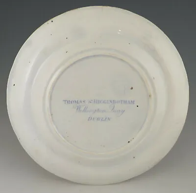 Buy Antique Pottery Pearlware Blue Transfer Meir Higginbotham Dublin Plate 1825 • 33£