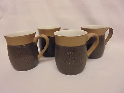 Buy Denby Set Of Four Cotswold Mug Brown - Textured Brown Acorn • 24.99£