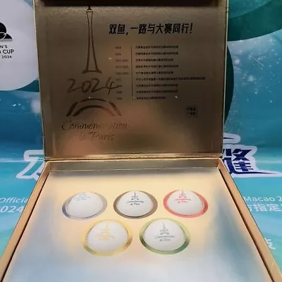 Buy 2024 Paris Olympics Table Tennis Commemorative Ball 5 Ball Gift Boxes • 53.15£