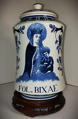 Buy VINTAGE ROYAL DELFT Madonna & Child HAND-PAINTED & SIGNED Lidded APOTHECARY JAR • 212.96£