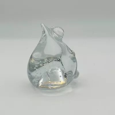 Buy Clear Art Glass Abstract Mouse Vintage Paperweight • 10.44£