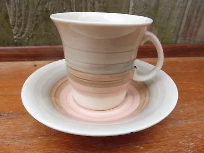 Buy Susie Cooper Coffee  Cup And Saucer   In Pink Wedding  Bands E/699  #1 • 19£