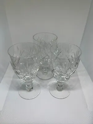 Buy Vintage Set Of 3 Small Crystal Wine, Port, Sherry Glasses 11 Cm Tall • 8£