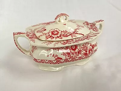 Buy Rare Alfred Meakin Medway Décor Pink Sugar Bowl With Lid • 10£