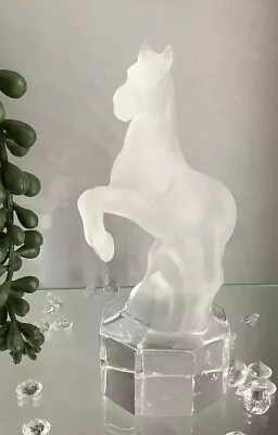 Buy Vintage GOEBEL Horse Frosted Crystal Clear Glass Figurine Paperweight Germany • 18.95£