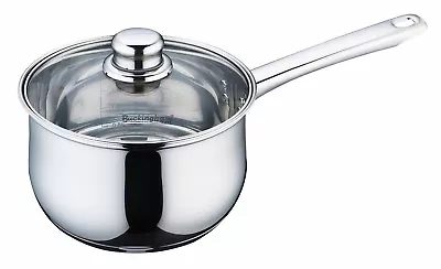 Buy Buckingham Induction Stainless Steel Deep Saucepan Cooking Pot With Glass Lid • 19.95£