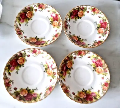 Buy THREE  Vintage Royal Albert Old Country Roses Saucers 1970s • 6£