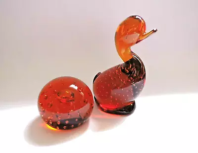 Buy WHITEFRIARS ART GLASS Duck And Paperweight • 40.40£