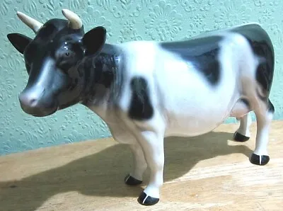 Buy Vintage Melba Ware Large Ceramic Friesian Cow Figurine Collectable/Farming • 30£