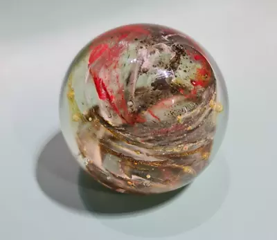 Buy Vintage (1970's) Isle Of Wight Glass Paperweight- Flame Pontil Mark • 19.50£