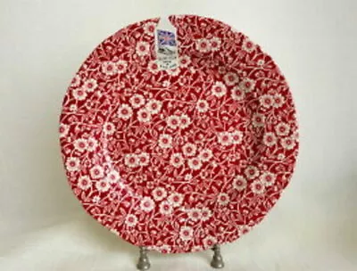 Buy BURLEIGH  Red Calico Dessert Plate England Dinnerware 8.5in Floral New • 85.35£