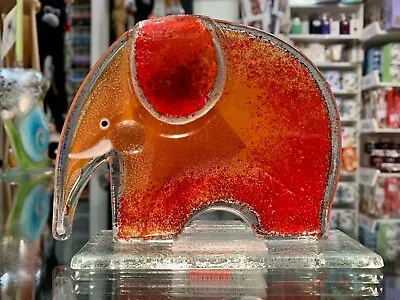 Buy Fused Glass Ornament Elephant Amber - Nobilé Glassware - 429-N10S • 39.99£