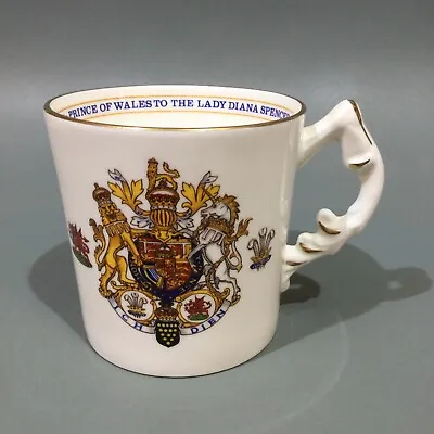 Buy Aynsley Bone China Prince Of Wales & Lady Diana Spencer Royal Wedding Mug 1981 • 6.95£