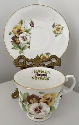Buy Elizabethan China August Pansy Tea Cup And Saucer Flower Of The Month • 13£