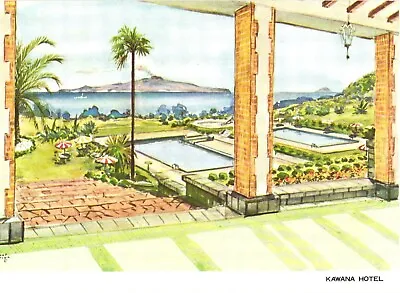 Buy Picturesque View Of Volcano And Pool Area Of Kawana Hotel, Japan Postcard • 28.81£