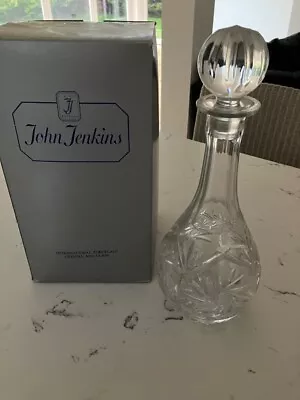 Buy Stunning John Jenkins Hand Made Cut Glass Crystal Decanter & Stopper.  • 12£
