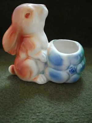 Buy Vintage Pottery Rabbit Vase Keele Street Potteries KSP Signed Easter  • 3.50£