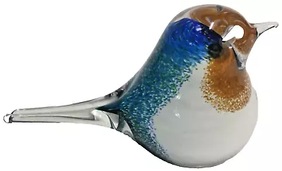 Buy Teign Valley Glass Robin Bird Paperweight Multicoloured Devon Art Glassware • 20£