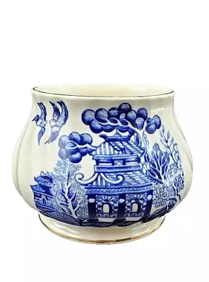 Buy Vintage Sadler Transferware Staffordshire Blue Willow Sugar Bowl China Churchill • 12£