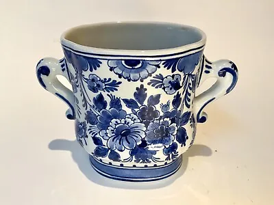 Buy Royal Delft Porceleyne Fles Blue & White Hand Painted Handled Vase With Tags • 52.83£