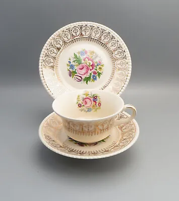 Buy Solian Ware Gilt & Floral Trio (Tea Cup,Saucer & Plate) Pattern 606 - Simpsons • 7.99£
