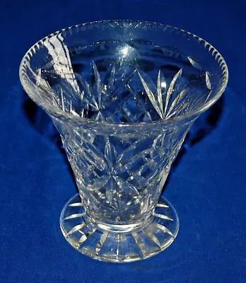 Buy Vintage Crystal Cut Glass Footed Vase, 15cms In Height, • 14.99£