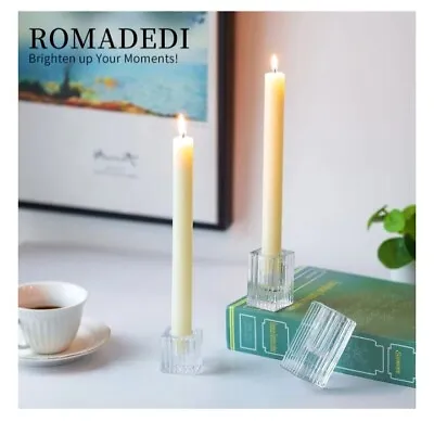 Buy Set Of 6 Romadedi Stylish Clear Glass Candlestick Holders For All Occasions  • 13£