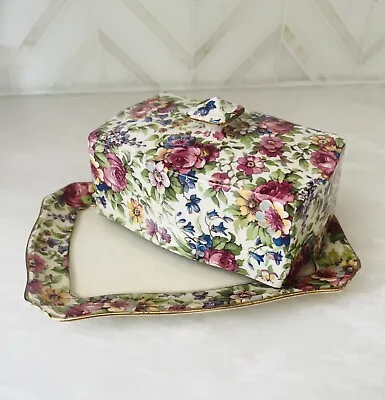Buy ROYAL WINTON GRIMWADES “ Summertime” Pattern , Floral Chintz Cheese Butter Dish! • 42.52£