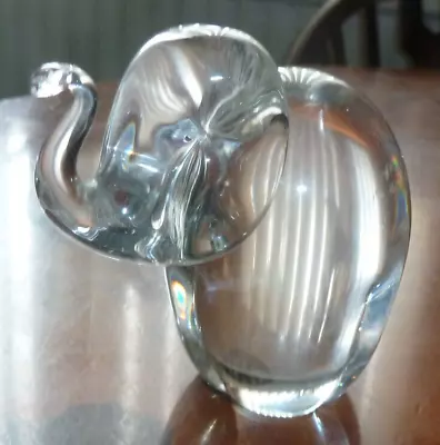 Buy Wedgwood  Clear Glass Elephant Paper Weight Decorative Ornament 7.5cm • 6.99£