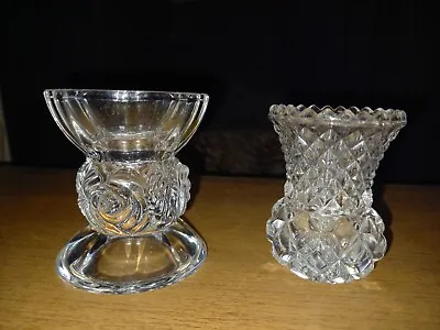 Buy RCP, Vintage, Cut Crystal, Small, Candle Holders X2 • 9.99£