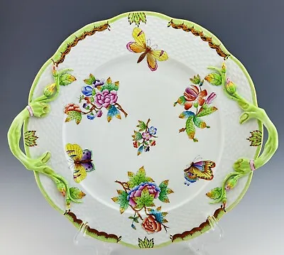 Buy 🦋MINT HEREND QUEEN VICTORIA Platter Tray Plate Dish - Asparagus Handles ($575) • 255.30£