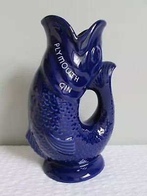 Buy Wade Pottery Artefact Of PLYMOUTH GIN Cobalt Blue Glazed Glug Glug Jug Vase 17cm • 14£