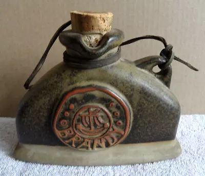 Buy Vintage Studio Pottery Stoneware Brandy Flask Leather Lanyard (Tremar Style) • 1.99£
