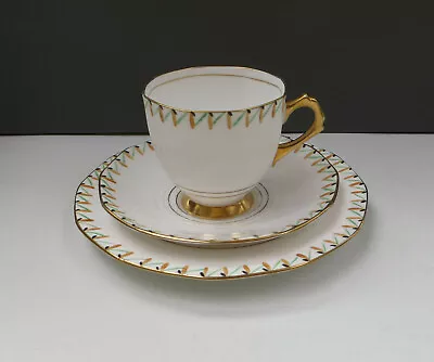 Buy Art Deco Hand Coloured Plant Tuscan China Trio Cup,Saucer,Plate Reg No 780986 • 9.99£