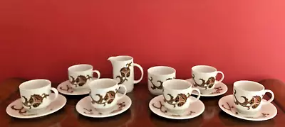 Buy Royal Doulton Sumatra 14 Piece Tea / Coffee Set - Pattern T.C.1100 1970's • 49.99£