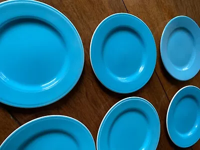 Buy Six Blue Ironstone Tea Plates By Staffordshire Potteries Ltd 16.5 Cms Diameter • 10£
