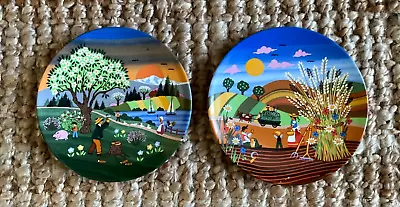 Buy Poole Pottery England Collectable Seasons 421 Spring 1 & 422 Summer 1 6in Plates • 18.99£